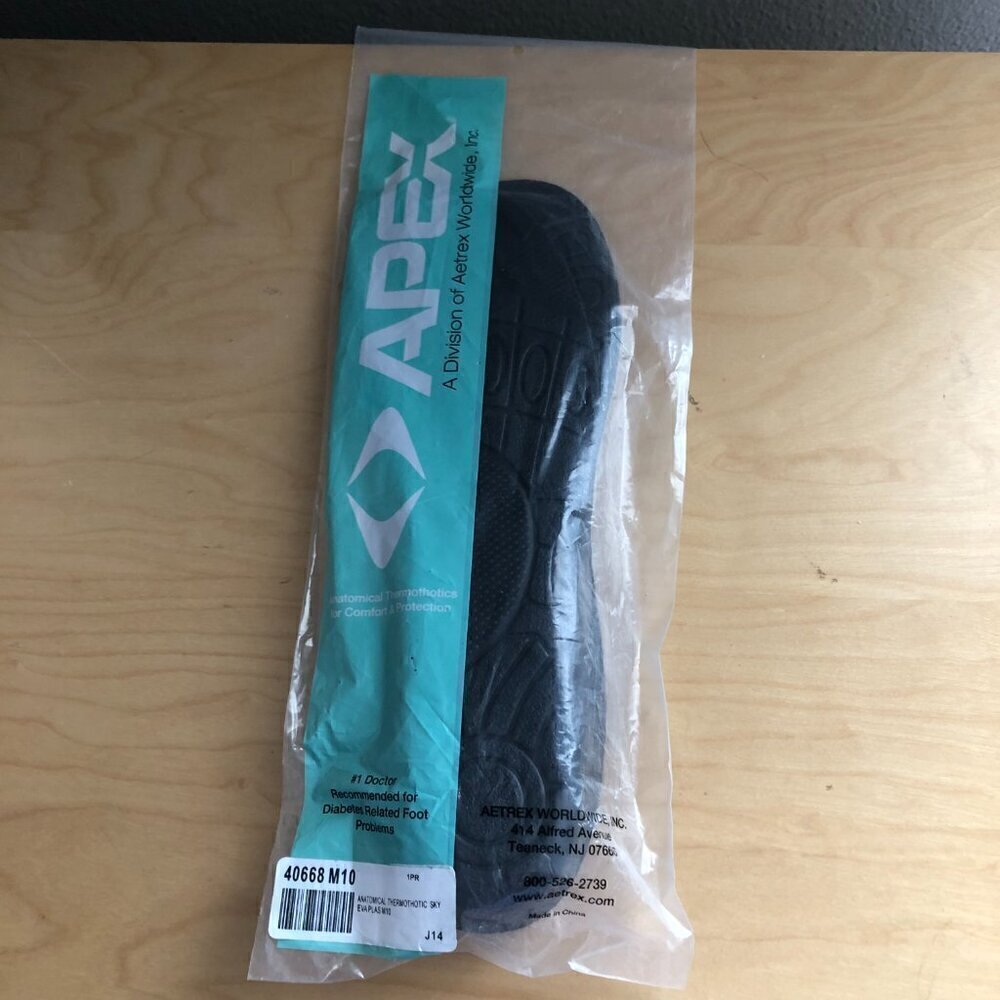 New Apex Aetrex Anatomical Thermochromics Sky Gel Insole Men's 10 M Diabeties